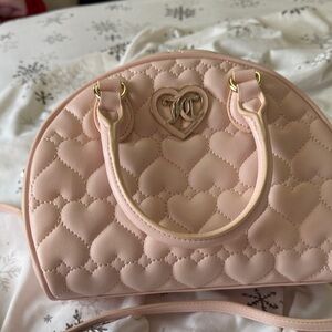 Pink Quilted Heart Handbag
